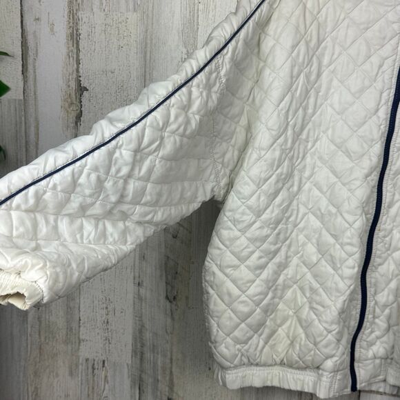Nike Big Swoosh Quilted Full Zip White Windbreaker Jacket Size XL 16/18 90's - Picture 5 of 12